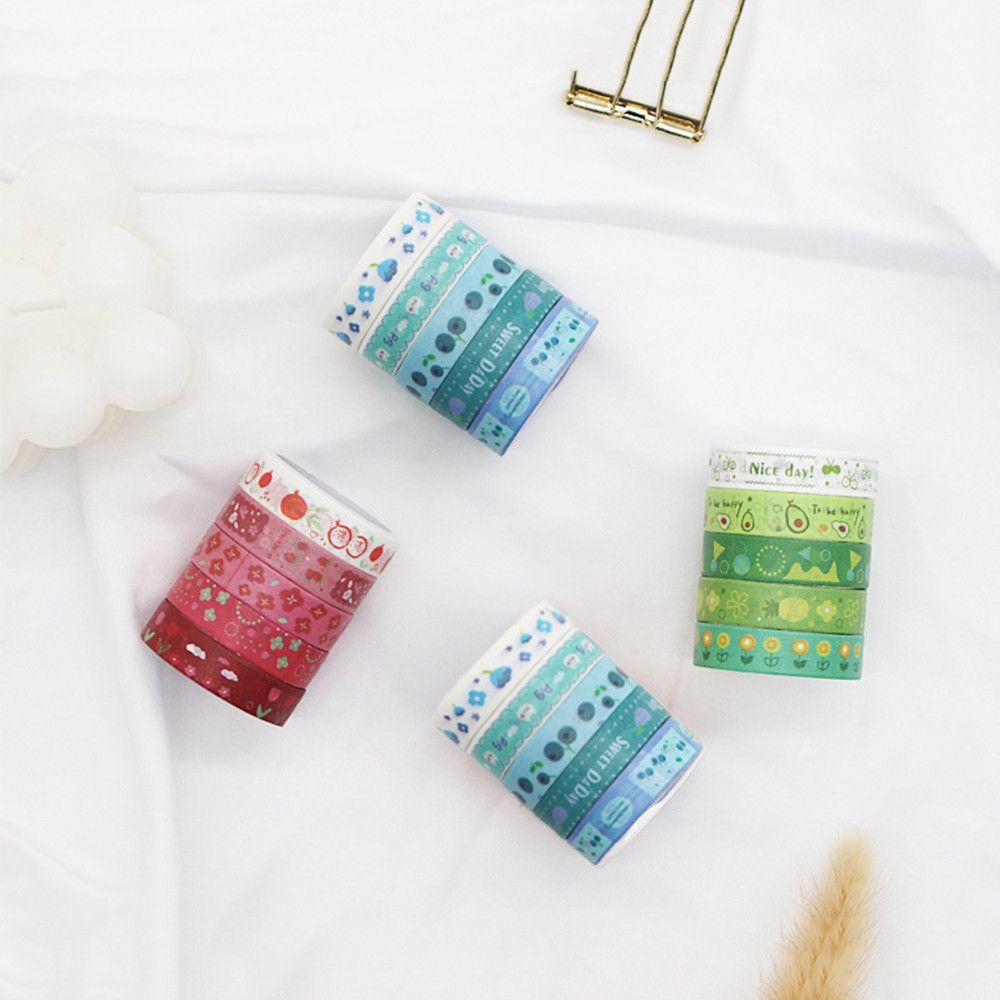 5Rolls/box Decorative School Supplies Masking Tape Washi Tape Adhesive Scrapbooking
