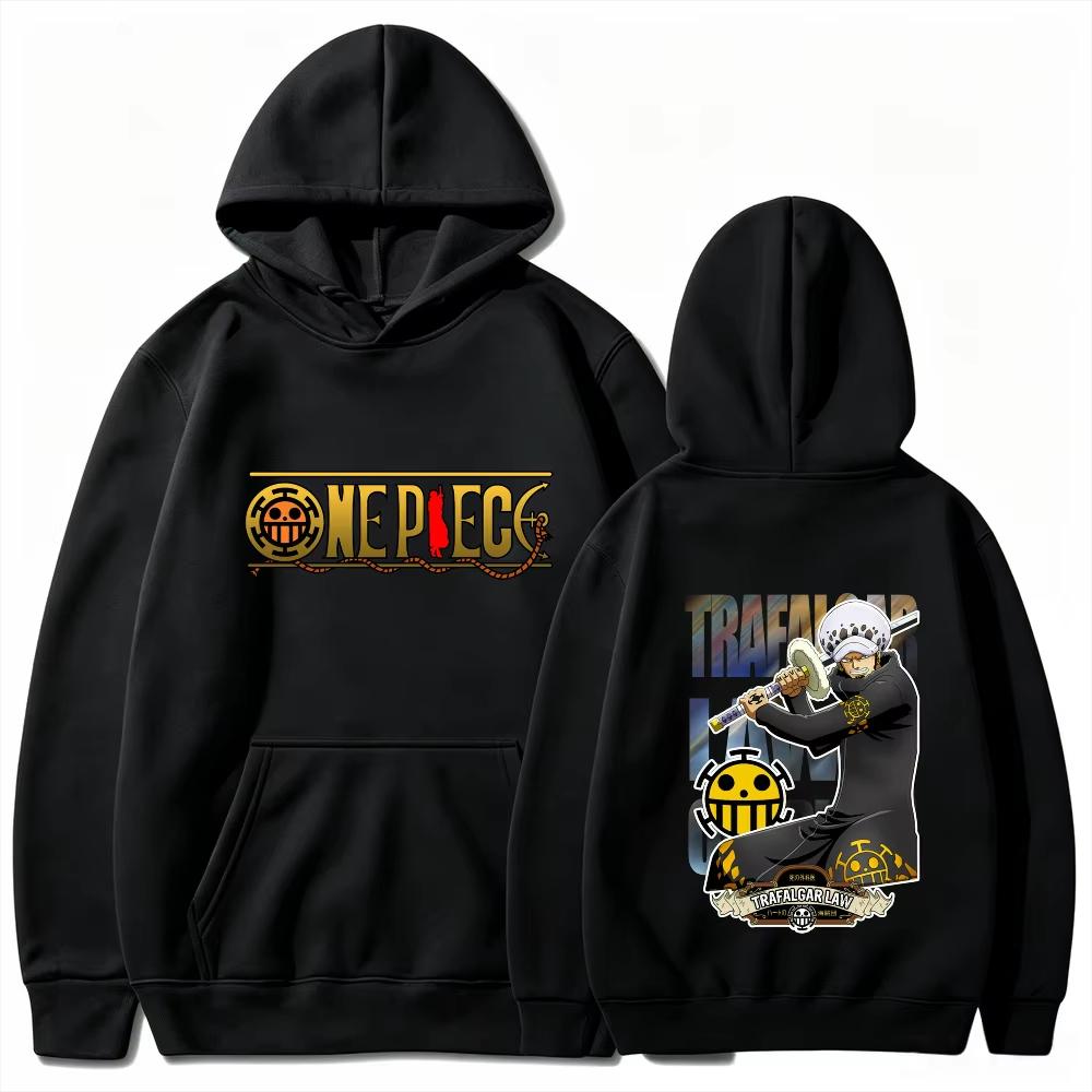 One Piece Men's Hooded Sweatshirt Trafalgar Law Anime Sweatshirt High Quality Autumn Winter Warm Sports Top