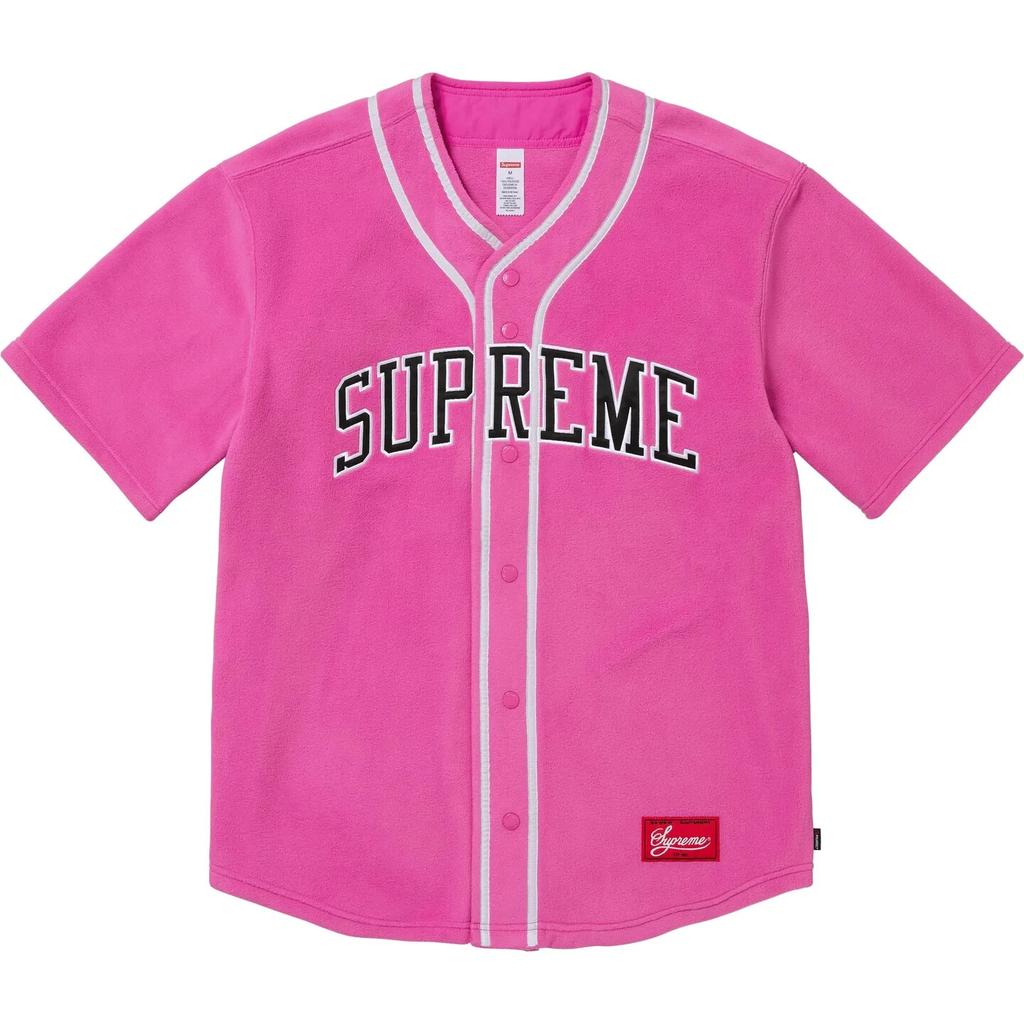 Supreme Полартек Бейсбольная майка Розовая