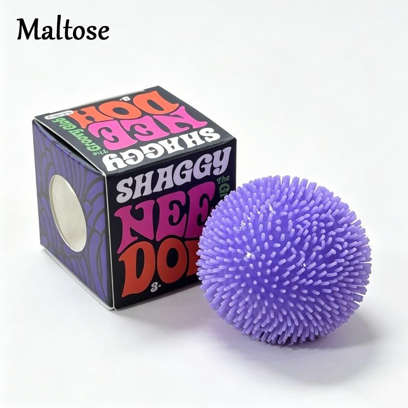 Needoh Maltose Fuzzy Spiky Fuzz Ball Complete Set Soft Squishy Rebound Portable Stress Anxiety Relief Toy Hand Squeeze Play With