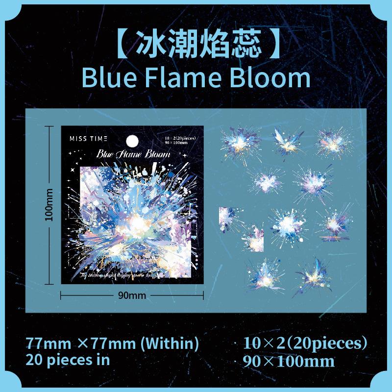 20 - Sheet Gorgeous Fireworks Stickers, Colorful and Dazzling Firework Designs for Hand Account Decoration
