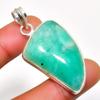 Amazonite Gemstone 925 Silver Plated Handmade Jewelry Pendant 1.89"
