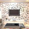 20pcs Irregular Geometric Cobblestone Pattern Mirror Wall Sticker Self-adhesive Detachable Colored Acrylic Mirror Wall Decals