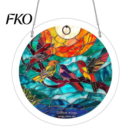 Acrylic Puzzle Pendant Suncatcher, Colorful Window Hanging, 7.48 Inch Sun Catcher Collectible Decoration Ornament, Ideal for Gifting And Home Decor 3D