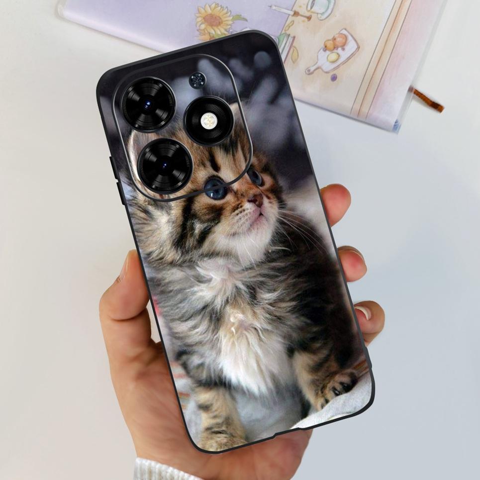 For Cover Tecno Spark Go 2024 Bumper Case Butterfly Cute Cat Flower Phone Cover Soft Clear Silicone TPU cAPAS Spark GO 2024 Bag