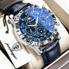 POEDAGAR High Quality Quartz Man Wristwatch Waterproof Luminous Sport Men Watch Leather Chronograph Military Men's Watches Reloj