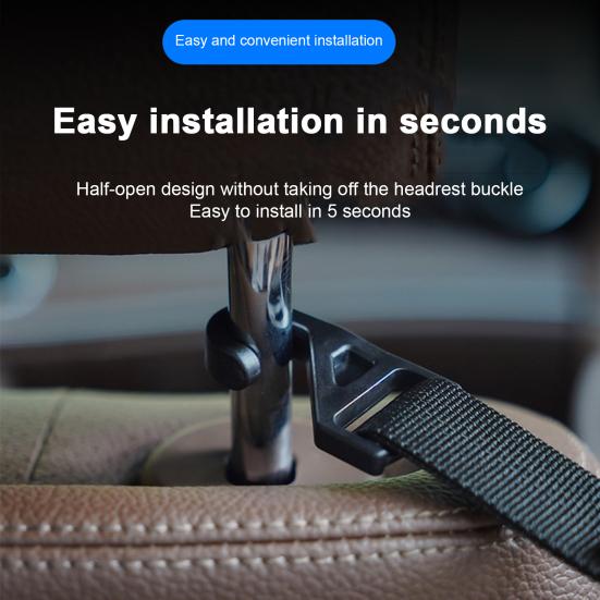 1 Pair Car Hooks Easy To Install Stable Multifunctional Adjustable Creative Storing Bag Black Car Umbrella Storage Rack Car Supply