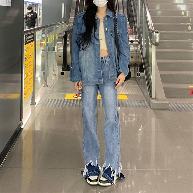 Весна 2022, женские джинсы с высокой талией y2k, эстетические, женские широкие джинсы, мешковатые женские джинсовые капри, брюки, джинсовые брюки для мамы