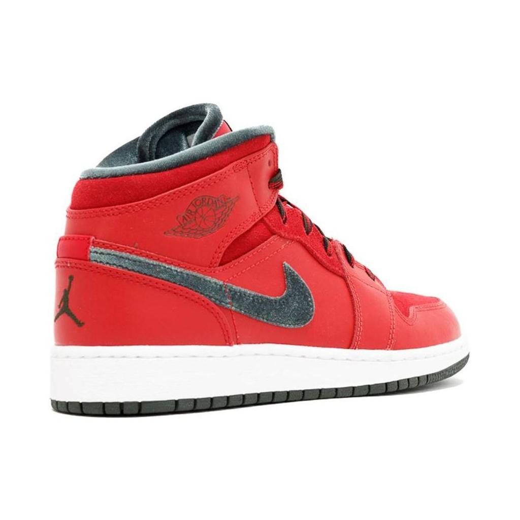Air Jordan 1 Mid Premium BG Varsity Red Детские кроссовки Темно-армейский-Белый 619049-631