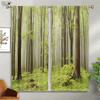 Лесной пейзаж Декоративные шторы Зеленый лес Солнечный свет Натуральный аэробный B&B Hotel Спальня Гостиная 3D Печать Шторы 2 шт.