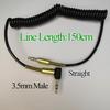 1PC 1.5M 3.5mmBend Male TO Straight Type-c Female  Jack AUX Audio Cable For Phone Car Speaker MP4 Headphone Spring Audio Cables