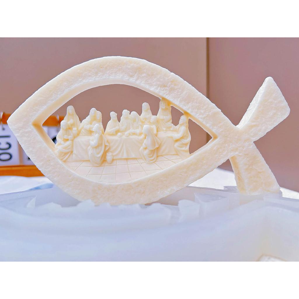 Jesus The Last Supper Candle Molds Portrait Silicone Mould for DIY Candle Making Soap Making Moulds Home Decorations
