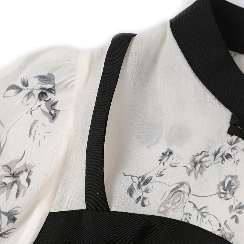 2024 Spring/Summer Counter Same Long Sleeve Fake Two Elegant Dresses