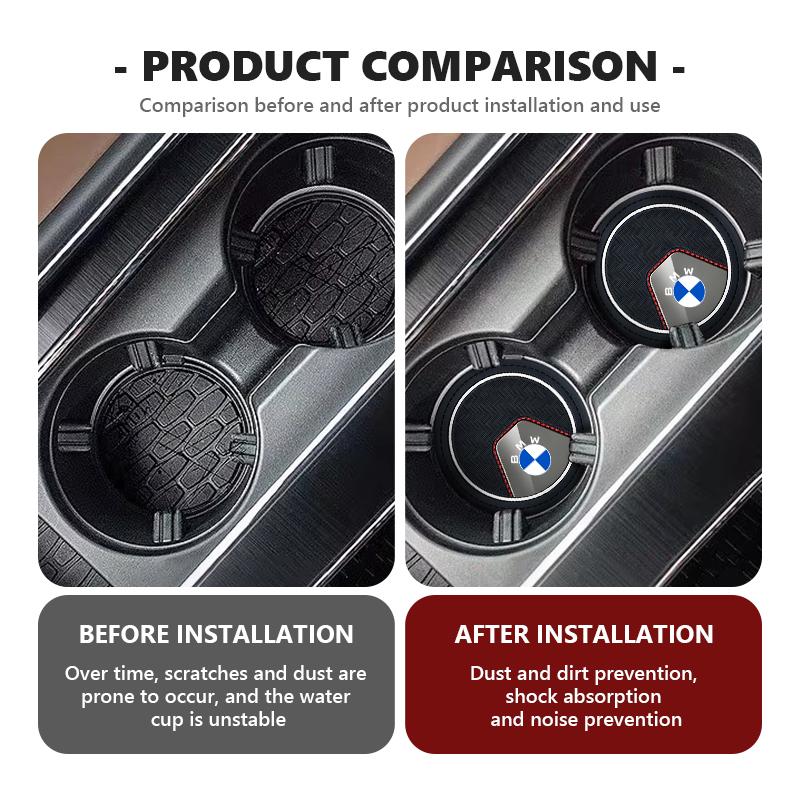 AAACE1 Car Cup Holder Coasters Non-Slip Anti-dust Insert Auto Car Cup Mat For BMW M Sport M2 M3 M4 M5 M6 E46 E90 E60 F10 F20 E87 X3 X6