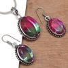 Tourmaline Set Gemstone Gift Wedding Party Bi-Color Pendant,Earring,Ring