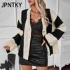 JPNTKY Women's Fashion Casual Solid Color Print Autumn Winter Long Sleeve Loose Sweaters Cardigans