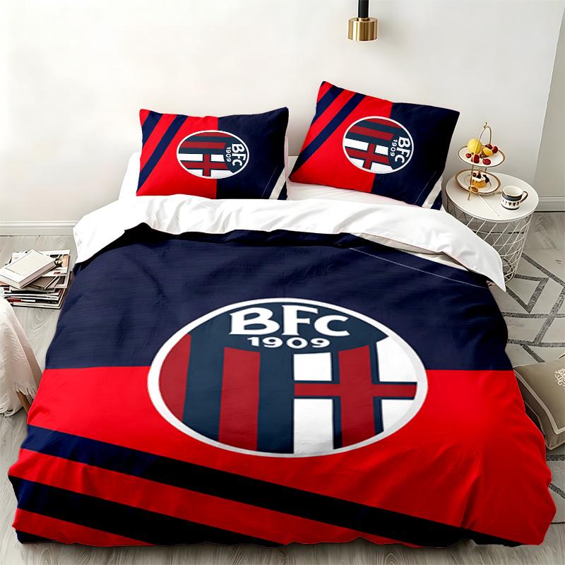 Bologna Football Club 3pc set Perfect for bedroom use Comfortable bedding set includes a duvet cover and two pillowcases Ideal birthday or Christmas g