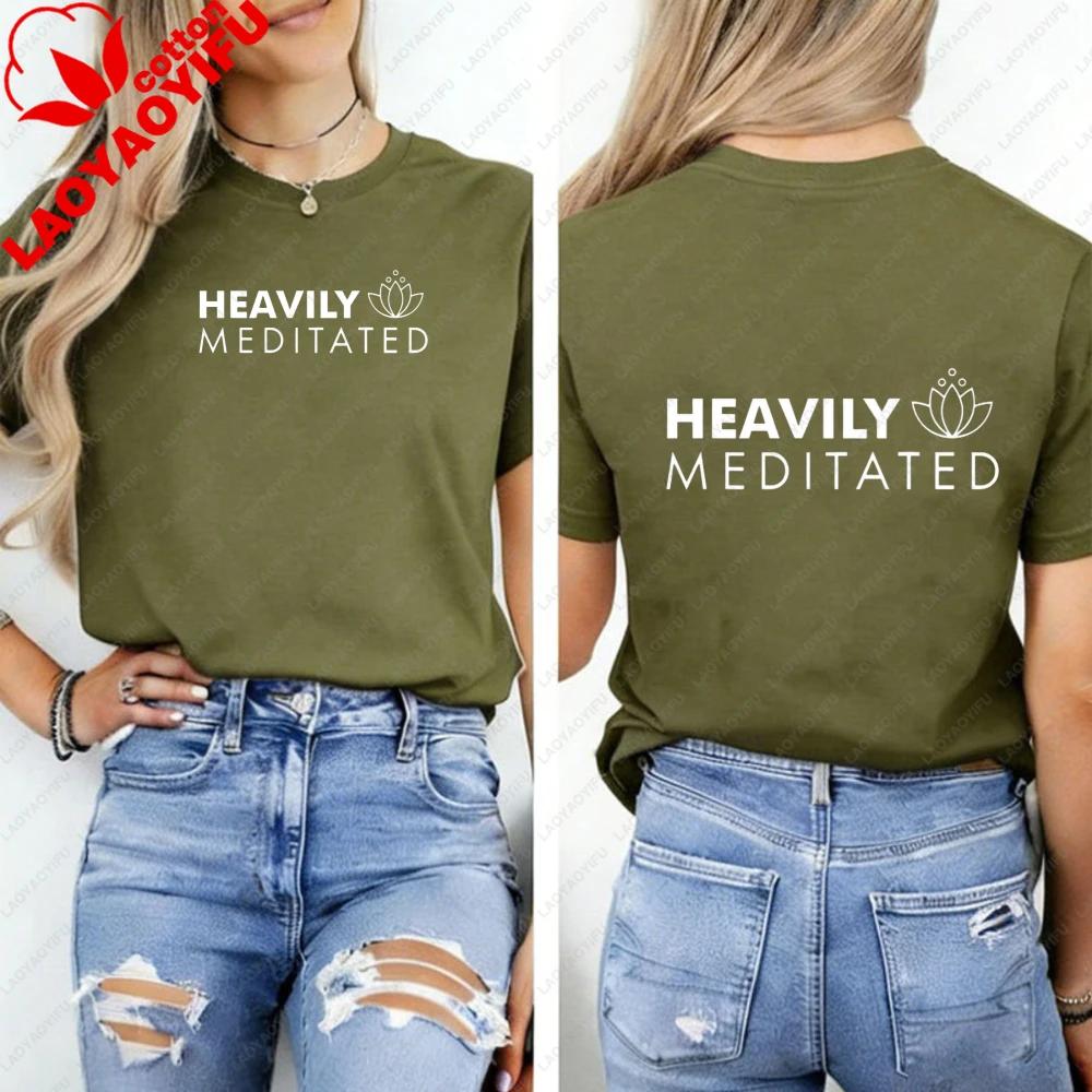 Meditation Yoga Yogi Lotus Lotus Flower Tshirt Heavily Meditated Namaste Yogi Wounisex Shirt Oversized T Shirt Vintage Clothes Tops