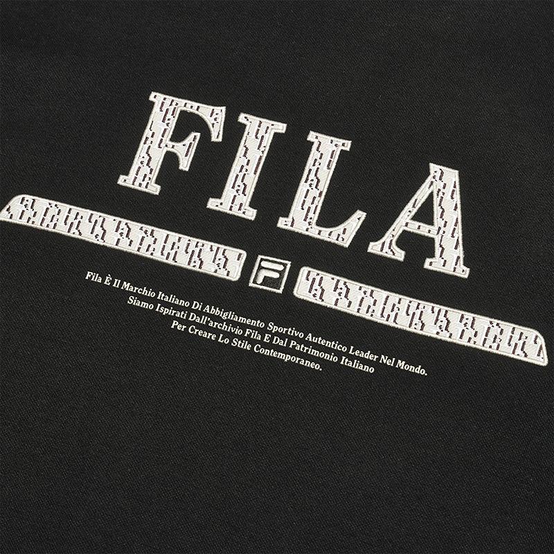 Fila Простой Универсальный Повседневный Флисовый Пуловер Свитшот Мужской свитшот Черный F11M448224FBK