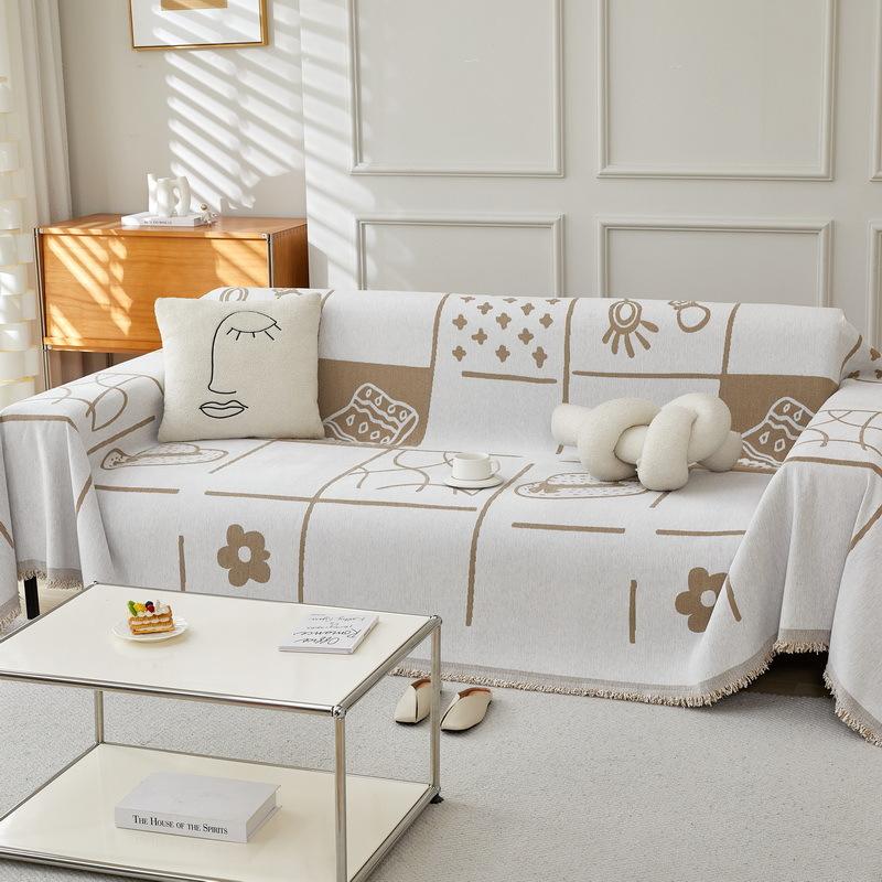 Чехол для дивана из шенилла Ins, ткань для всех сезонов, защитный чехол от царапин, чехол для дивана, нескользящая подушка
