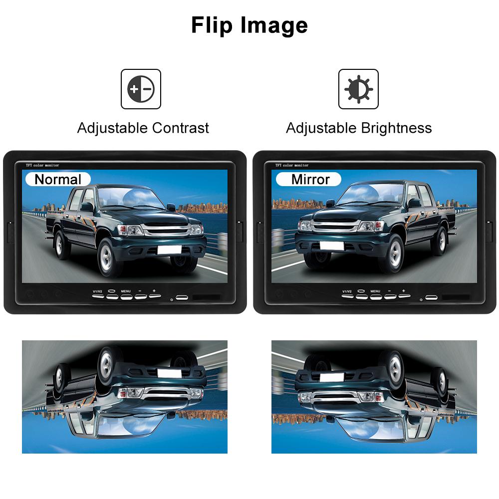 Podofo 12 В/24 В, беспроводная 18 ИК-камер резервного копирования, система помощи при парковке, ночное видение + 7-дюймовый монитор для прицепа-фургона с кабелем длиной 32 фута