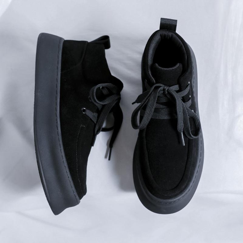 Genuine Leather Men's Casual Boots Fashion Designer Ankle Boots Handmade Sewing Male Walking Shoes Warm Plush Fur Winter Boots