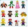10 шт./комплект Фигурки персонажей Super Mario Bros Игрушки Куклы Набор Моделей Луиджи Йоши Донки Конг Гриб НОВЫЙ ПВХ Для детских подарков на день рождения Подвижные Сочлененные