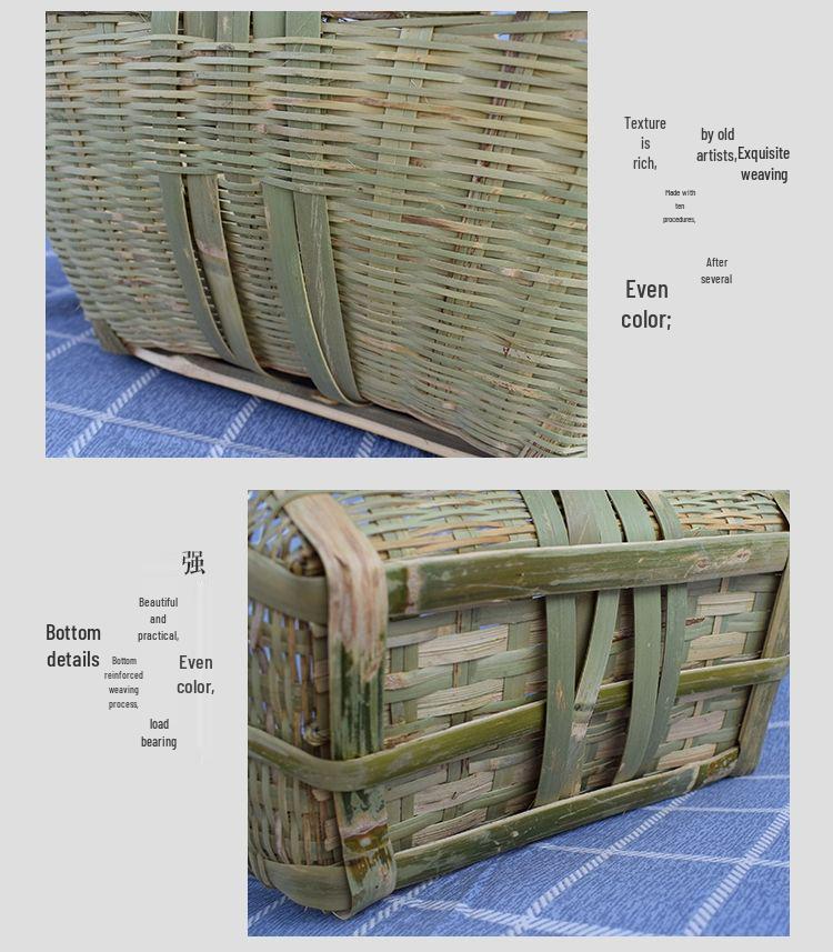 Handmade Bamboo Basket for Fruits, Vegetables, Eggs, and Storage