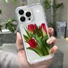 Чехол для телефона с цветком тюльпана для iPhone 11, чехол для iPhone 14 Pro Max 13 12 Pro Max XR XS Max X 7 8 14 Plus SE, противоударный прозрачный чехол