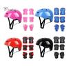 7 шт./компл. детский комплект защитного снаряжения для катания на роликовых коньках, скейтборде, велосипеде, самокате, регулируемый шлем, наколенник, налокотник, защита запястья