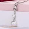 New Temperament Simulated Pearl Pendant Necklace Women for Engagement Wedding Accessories High Quality Silver Color Jewelry