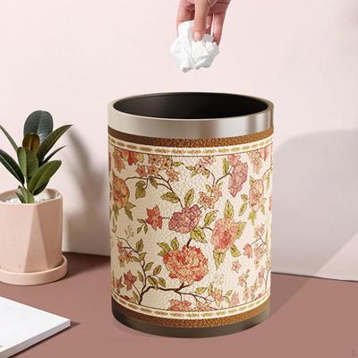 Мусорное ведро из искусственной кожи в американском стиле для ванной, спальни, общежития, кухни, офиса