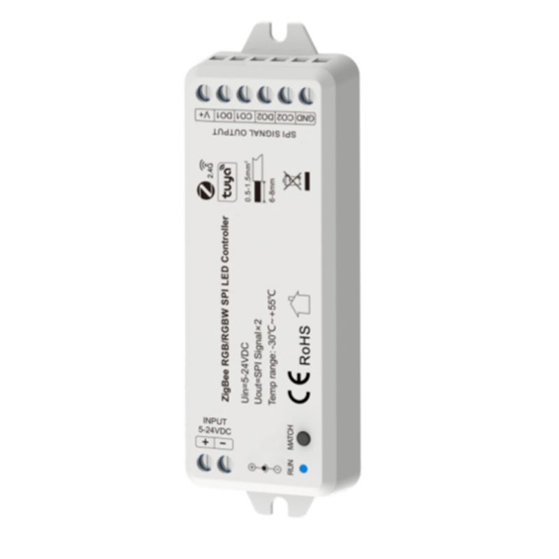 AEE4-5V-24V Tuya Zigbee Wifi Приложение SPI Контроллер Светодиодов WZ-SPI Управление 1000 Пикселей Светодиодов Для WS2811 2812B SK6812 RGB/RGBW Светодиодная Лента