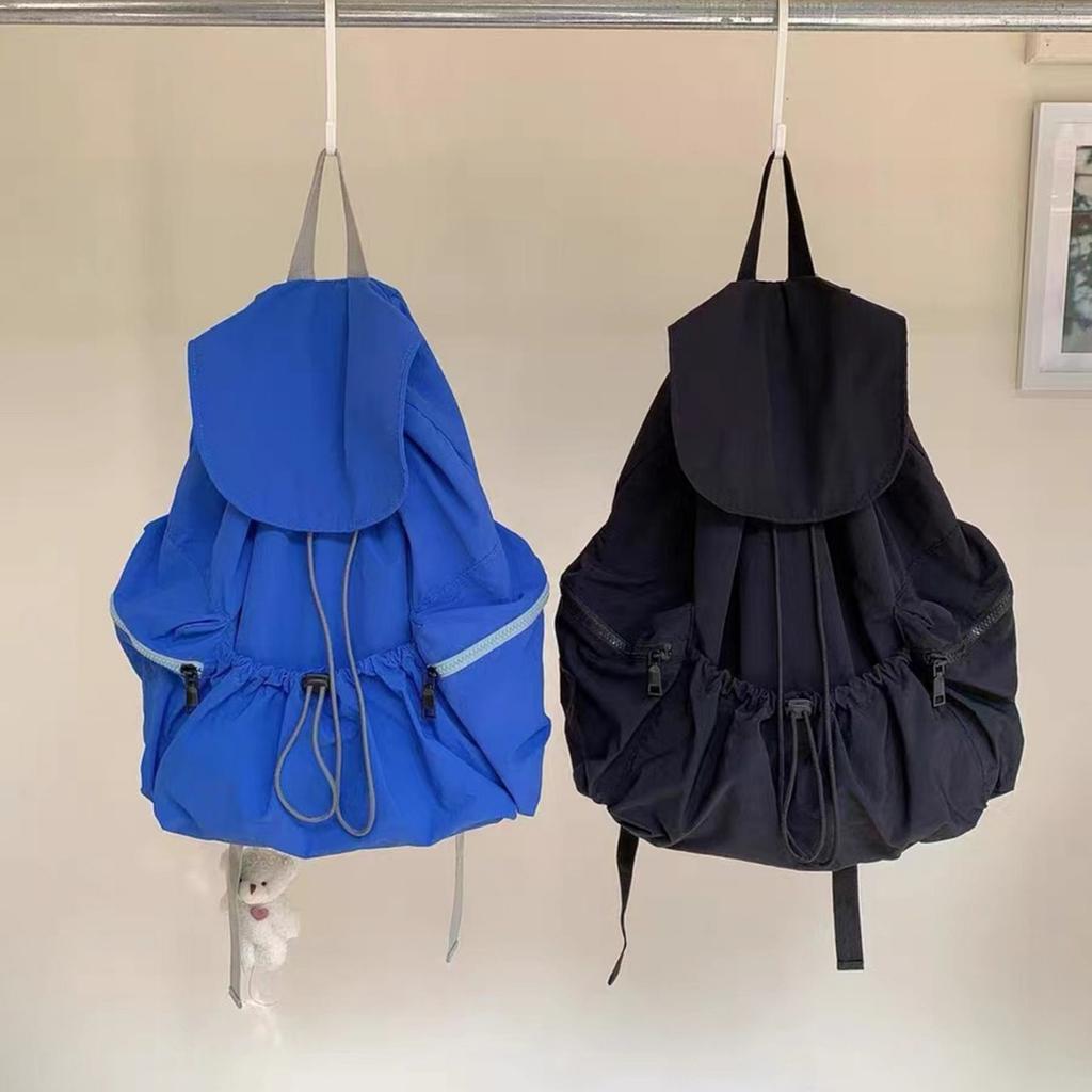 Модный рюкзак, практичный, большой емкости, завязывающийся на шнурок, нишевый, повседневный и легкий, для мужчин и женщин, можно носить с собой, рюкзак из стираной ткани