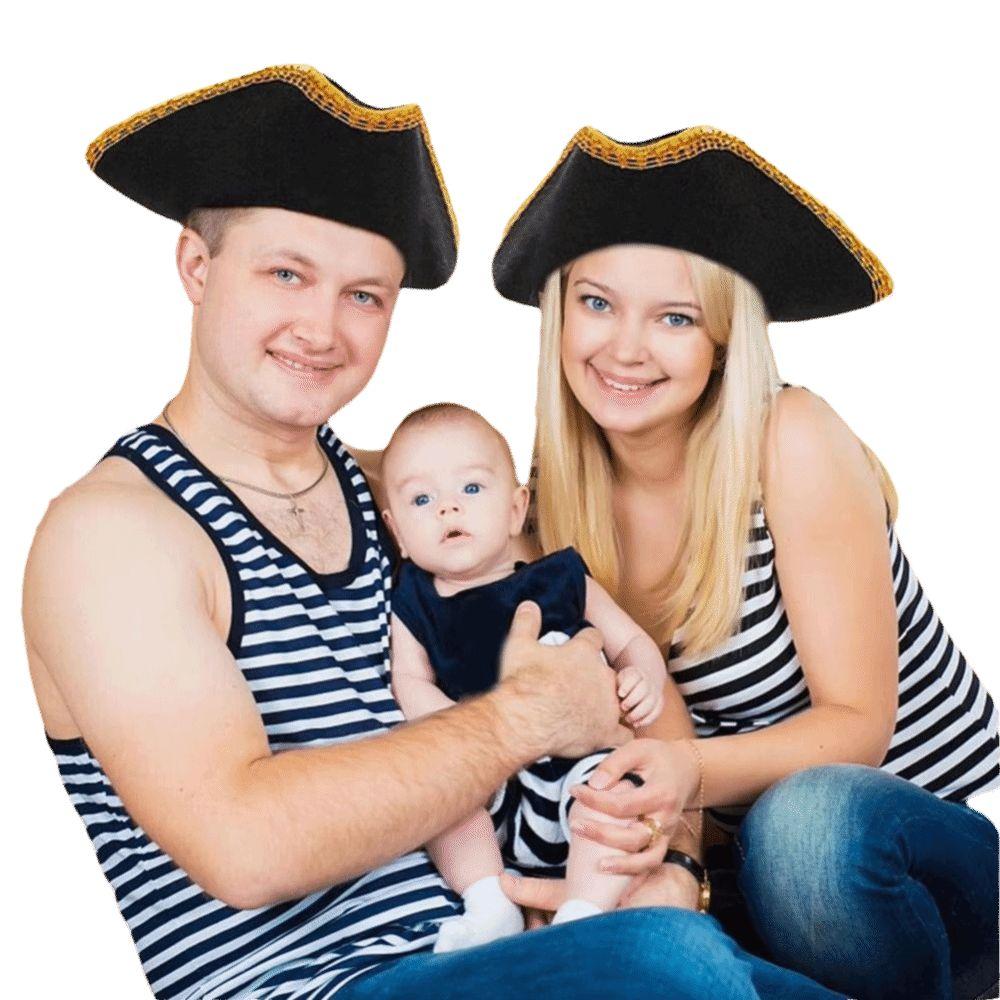 Dress Up Captain Hat Stage Performance Adult Tricorn Hat Halloween Cosplay Pirate Hat Men Women