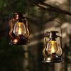 Retro Solar Oil Lamp Outdoor Led Candle Rechargeable Lamp Electronic Nightlight for Garden Yard Home Decoration