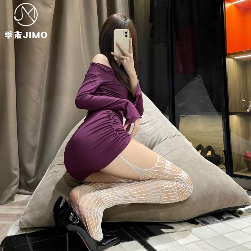 Сексуальное нижнее белье черная сетка интегрированные чулки с подвязками темные пустые чулки с подвязками ультратонкие длинные гольфы до колена чулки с подвязками женские