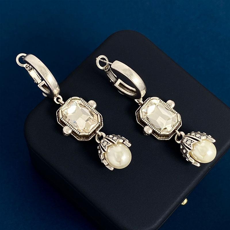 Длинные серьги с кристаллами и жемчугом в стиле ретро, женские преувеличенные серьги в средневековом стиле