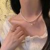 Гранат Зрелый Праздничный Красный Ожерелье Женская Многослойная Цепочка на Ключицы Высококлассные Легкая Роскошь Нишевые Аксессуары Цепочка для Свитера