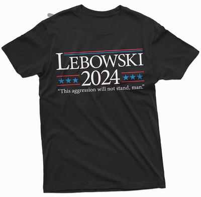 Мужская футболка Lebowski 2024 Смешная футболка с цитатой из Lebowski Политика США Выборы 2024