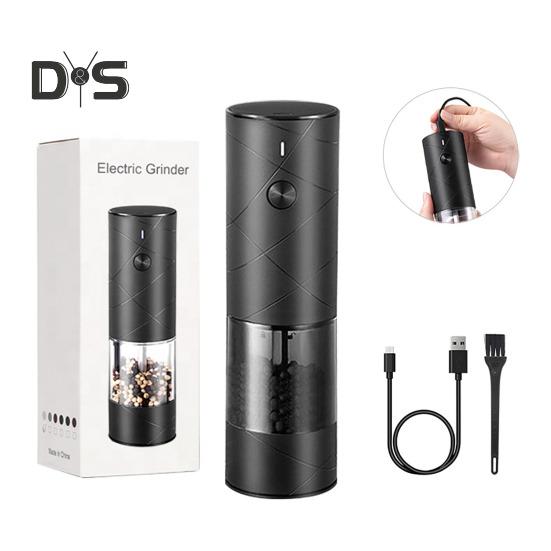 1/2 шт. электрическая мельница для специй, прозрачная видимая светодиодная регулируемая портативная USB перезаряжаемая беспроводная автоматическая соль, перец, приправа, шлифовальный инструмент