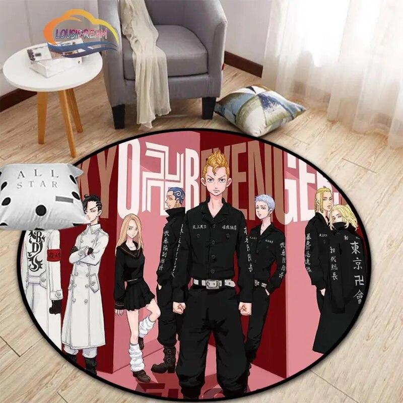 Аниме Токио Мстители круглый ковер мультфильм коврик для гостиной кухни столовой детские коврики коврик для йоги