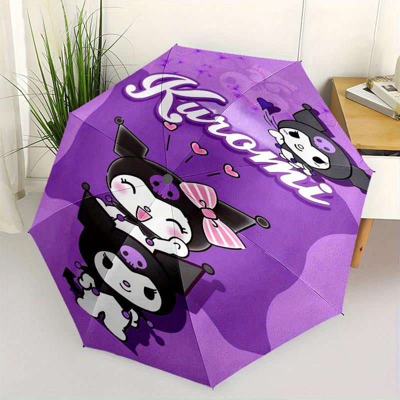 Kuromi,Cute Automatic Umbrella-Foldable, Durable 8-Bone Design, Compact and Stylish, Great for Camping, Halloween, Christmas, Mother's Day T