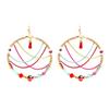 [Q2603] - Designer Earrings 'Acapulco' Multicolor Gold - 60x55 Mm