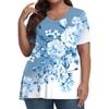 Womens Plus Size Tops Short Shirts V Neck Casual Clothing 3D Printed Tops T-Shirts