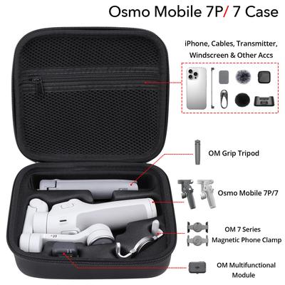 Чехол для Osmo Mobile 7P, Портативная наплечная сумка из ПУ кожи для хранения стабилизатора DJI Osmo Mobile 7 Pro/7 и аксессуаров