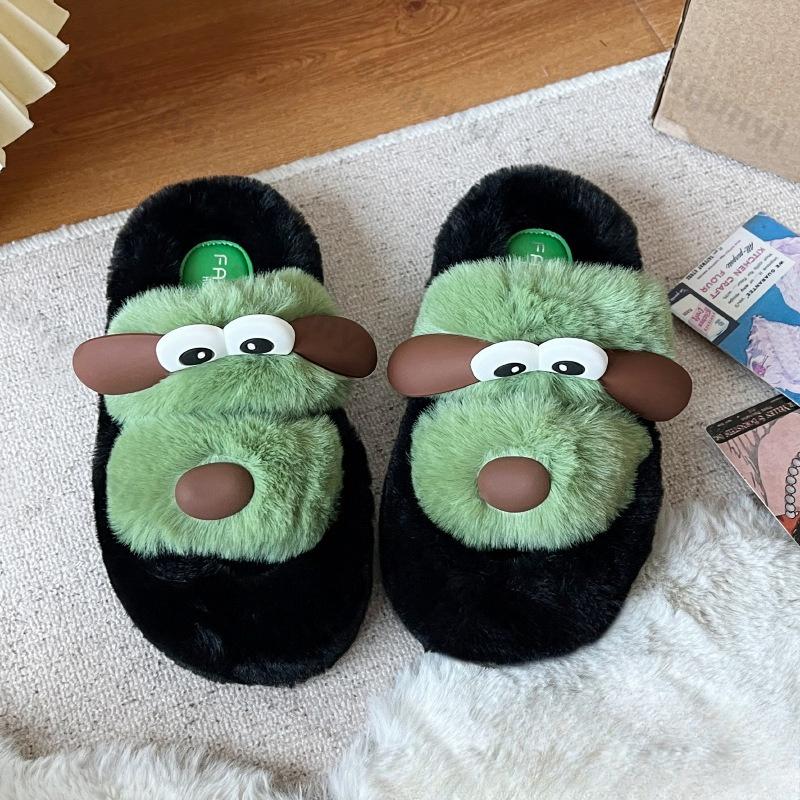 Модные мультяшные милые женские тапочки Осень Зима Новая мода Увеличение высоты Платформа Домашняя обувь Удобные плюшевые теплые хлопковые туфли