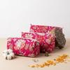 Cosmetic Bag usalover925 Pink Quilted Cotton Floral Print Cosmetic Bag 03