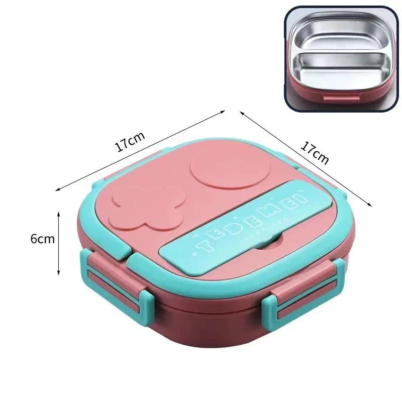 304 Stainless Steel Portable Lunch Box Bento Box for Baby Child Student School Thermal Food Container for Outdoor Camping Picnic