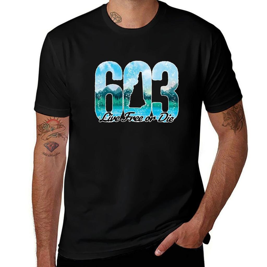 603 Nh Live Free Or Die New Hampshire Wildlife Landscape Tshirt Plus Size Short Sleeve Tshirt